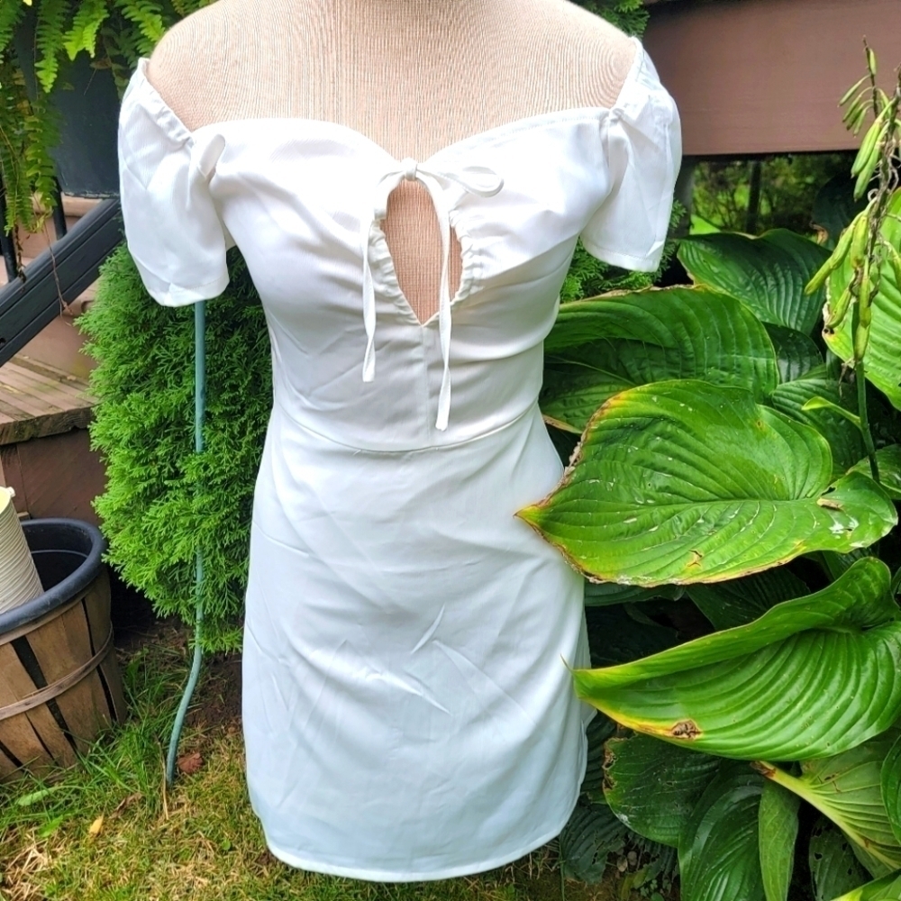 NWT Nasty Gal Satin Tie Front Mini Dress 2